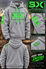 sx decoys gray hoodie green logo